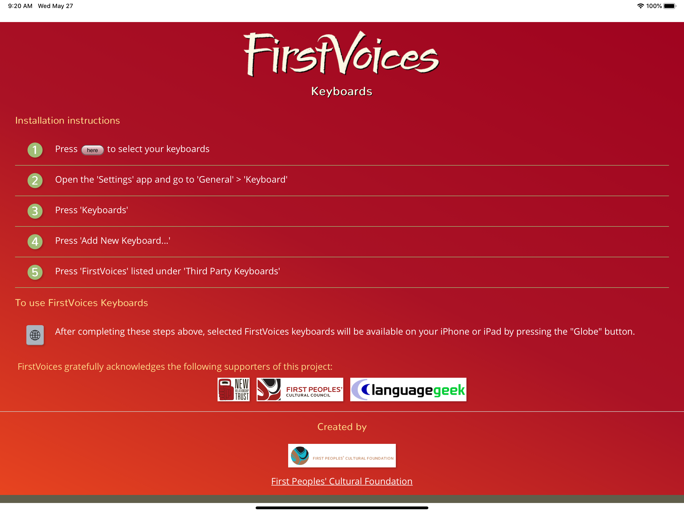 FirstVoices Keyboards