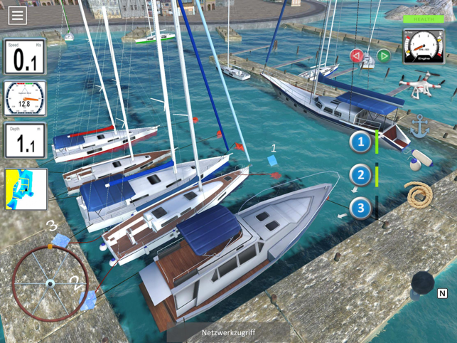 Captura de tela 3D do seu barco ancorado