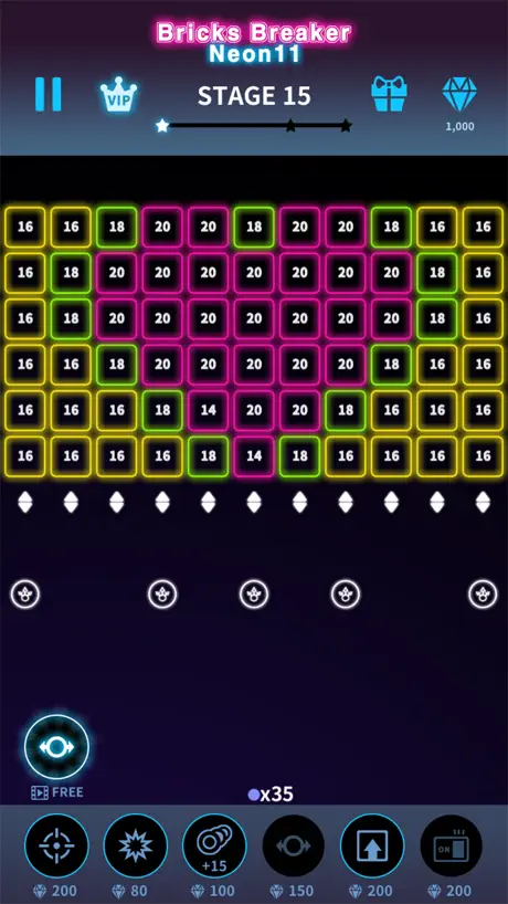 Bricks Breaker Neon 11
