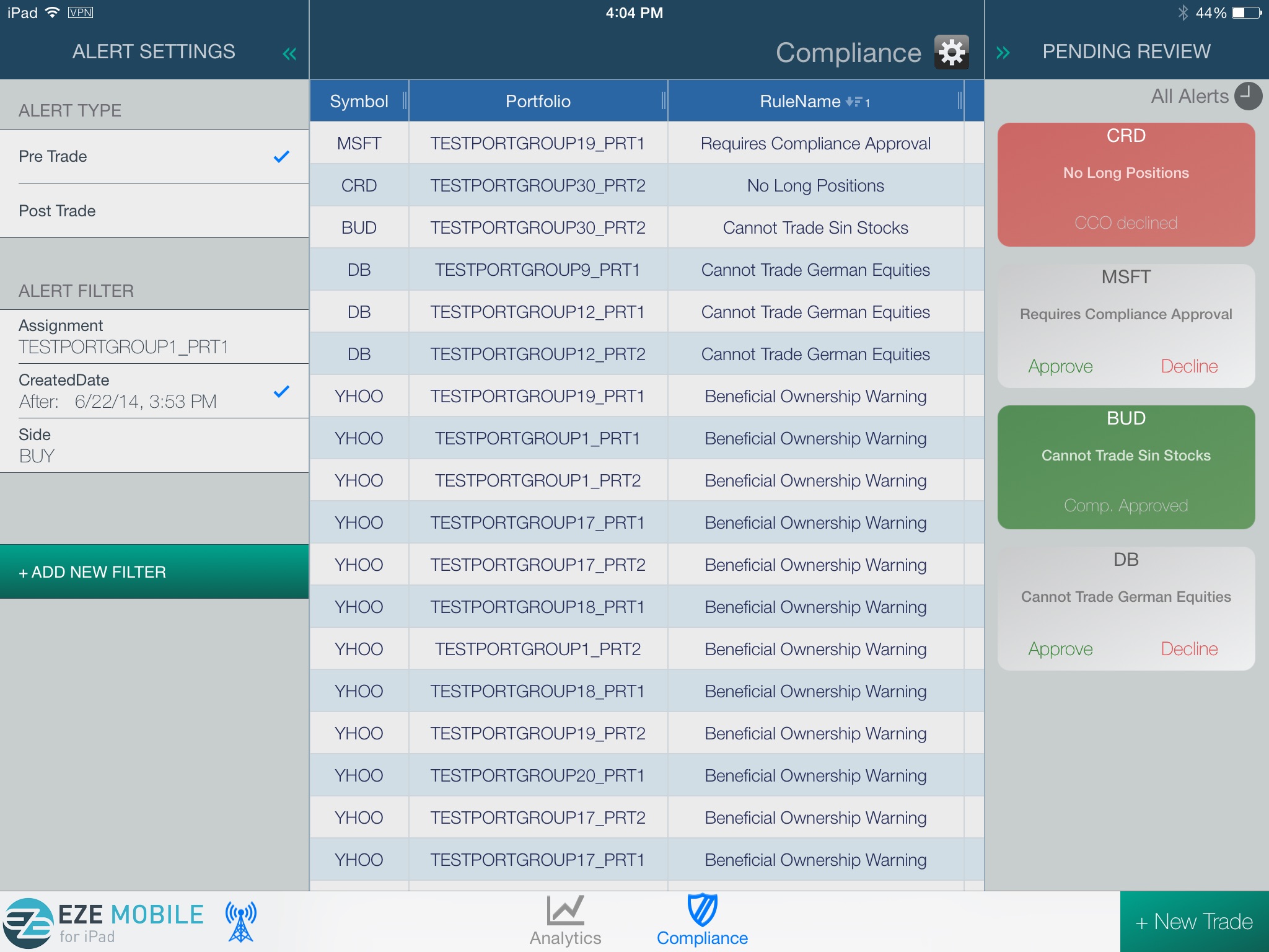 Eze OMS for iPad screenshot 2