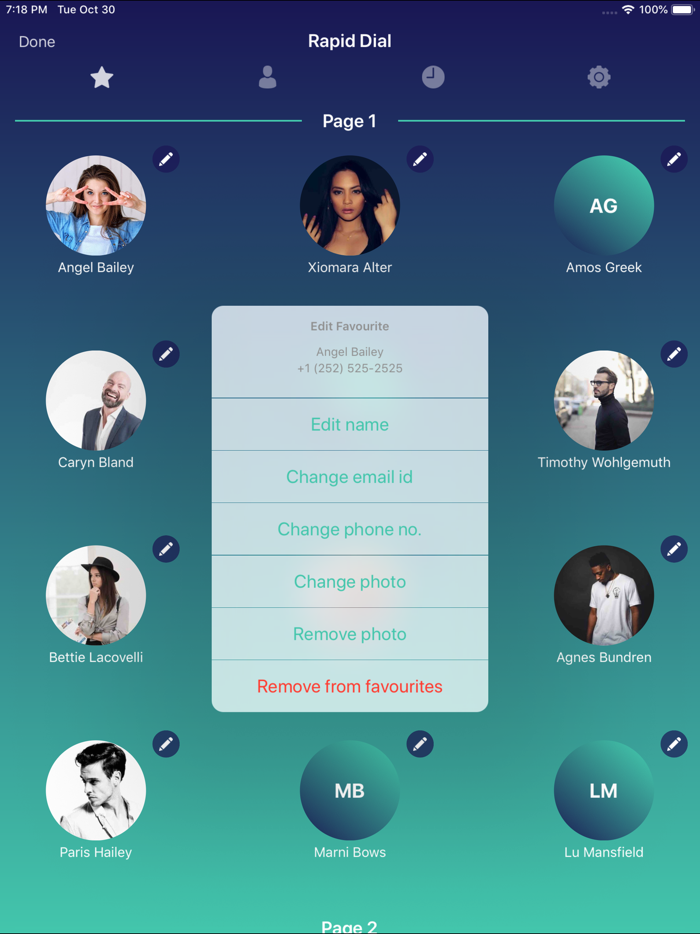 Speed Dial with Contact Widget