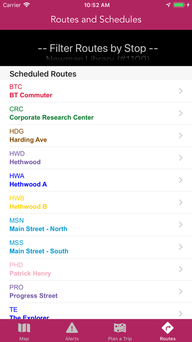 Blacksburg Transit Screenshot