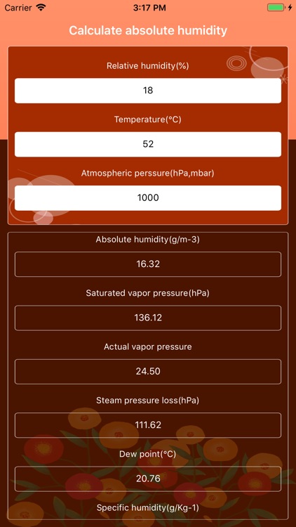 Calculate absolute humidity