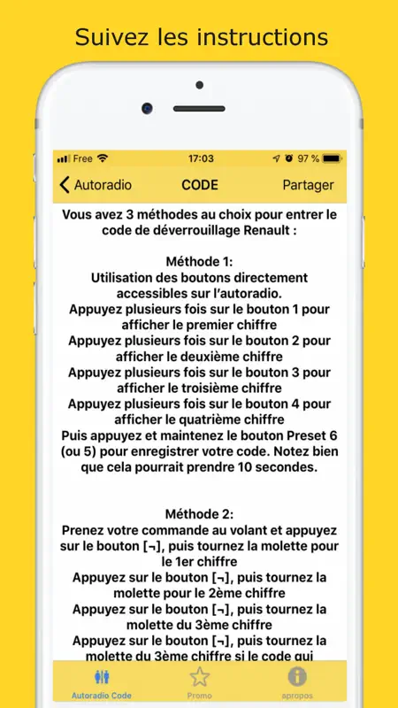 Autoradio Code Déblocage screenshot 4 of 4