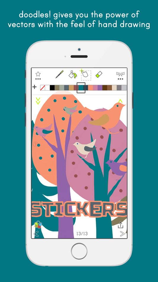 #2. doodles! stickers and sketches (iOS) Podle: appikiko LLC