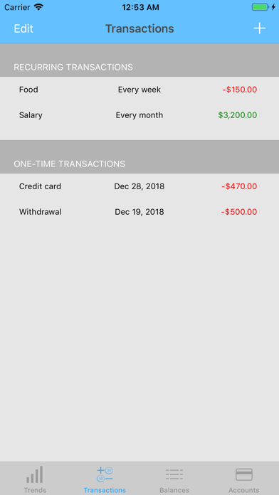 Money Forecast: CashFlow Screenshot