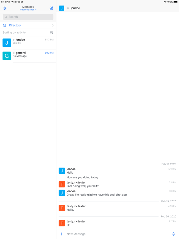 Webence Chat iPad screenshot 3 - Business app