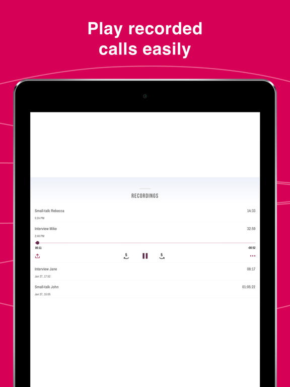 Call Recorder: Save & Listen iPad screenshot 4 - Utilities app