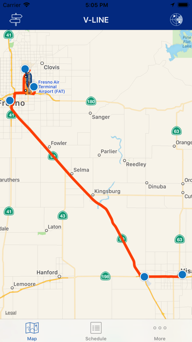 Visalia V-LINE Screenshot