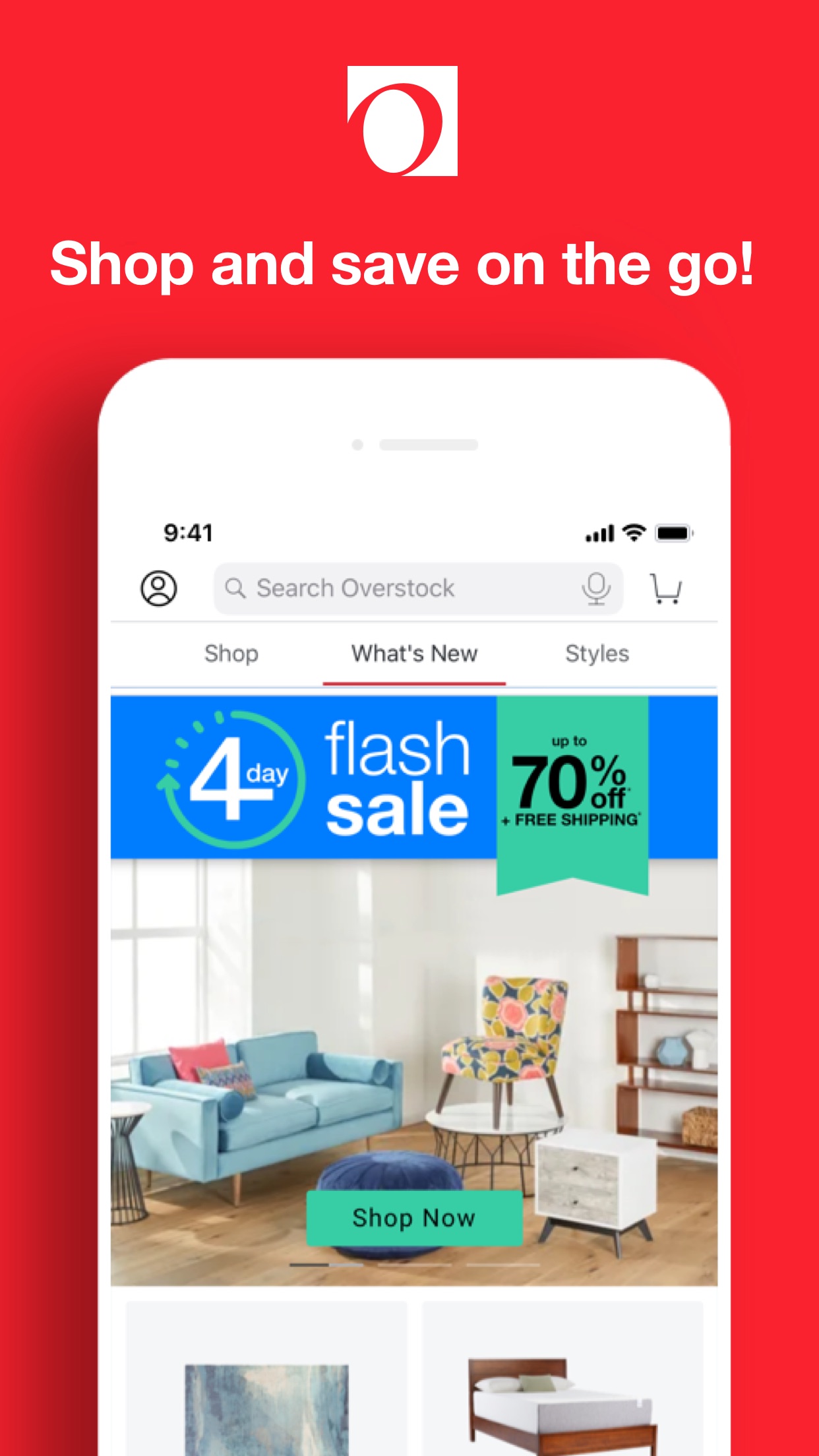 Screenshot do app Overstock — Furniture & Decor