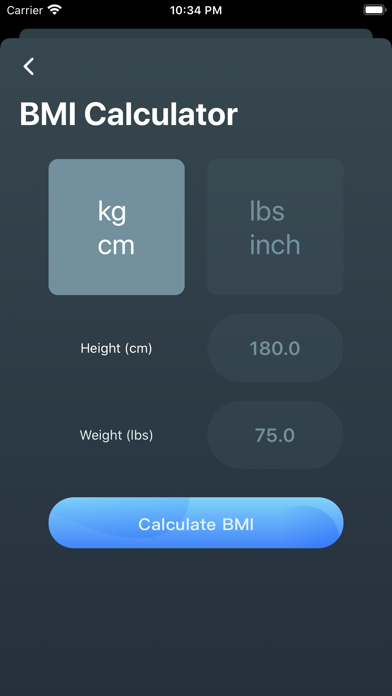 BMI Diary-bmi calculator‰ Screenshot