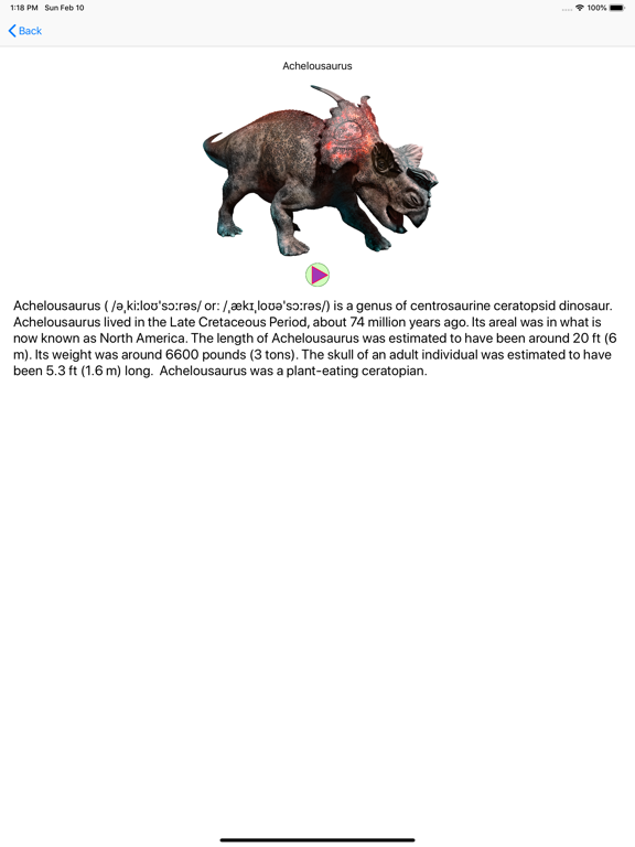 Dinosaurs Reference Book iPad screenshot