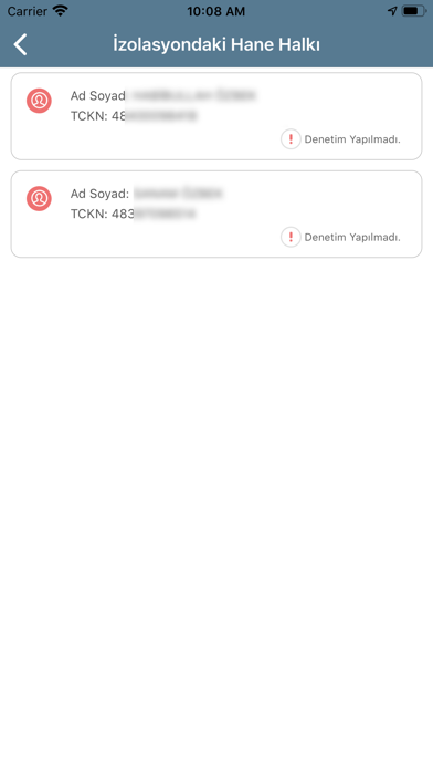 Filyasyon ve İzolasyon Takibi Screenshot