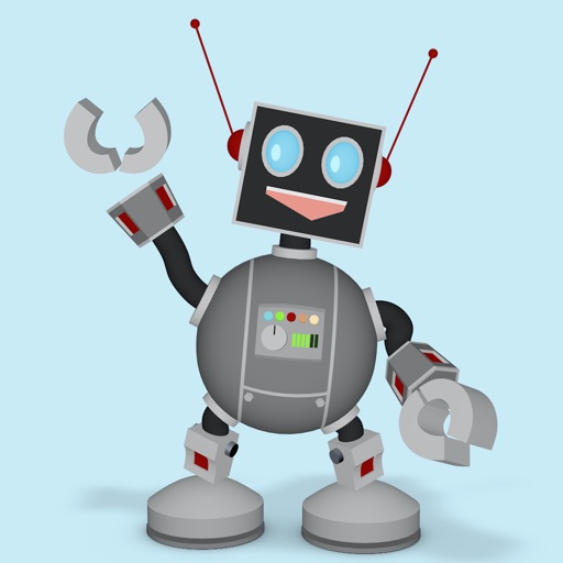 Happy Little Robot 3D Stickers icon