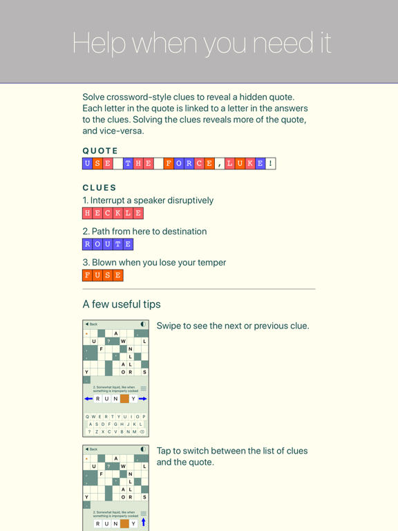 Crostics iPad screenshot 5 - Games app