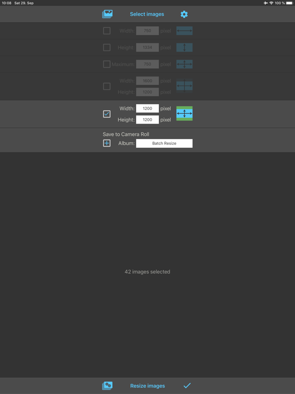 Batch Resize iPad screenshot 4 - Photo & Video app