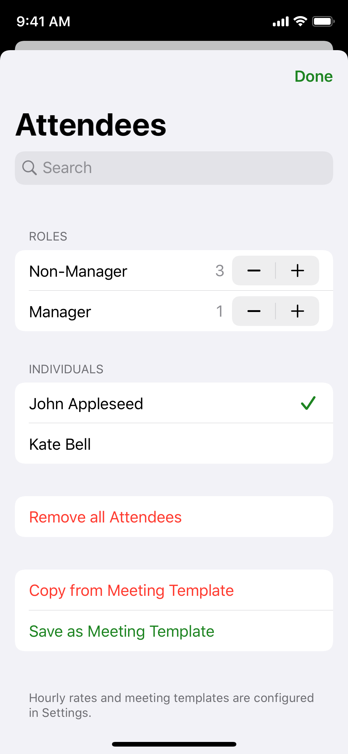 Meeting Cost Timers