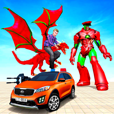 Dragon Taxi Robot Car Game