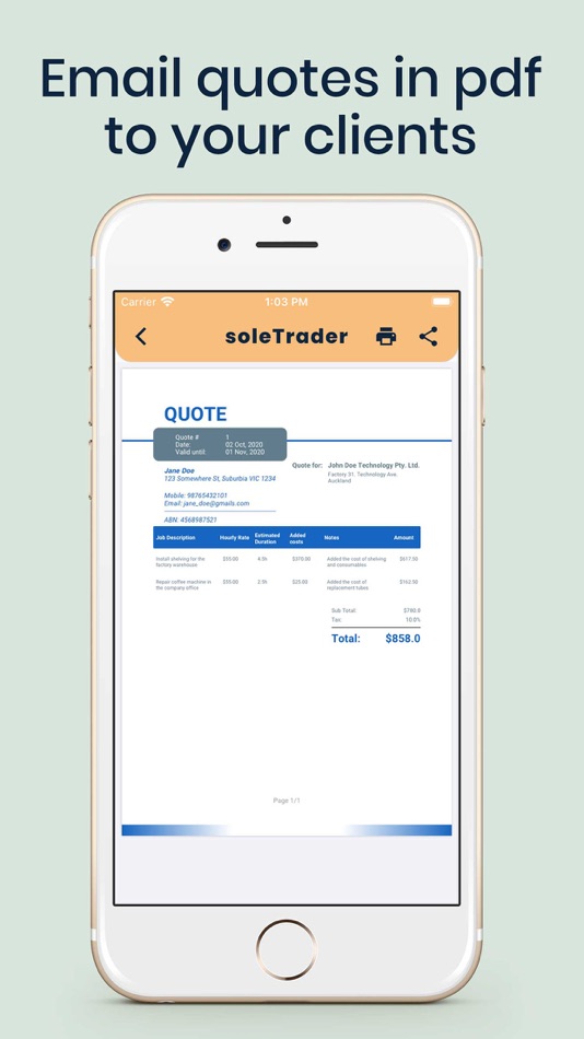 #5. Sole Trader - Quotes, Invoices (iOS) 由: Greater Web Publishing