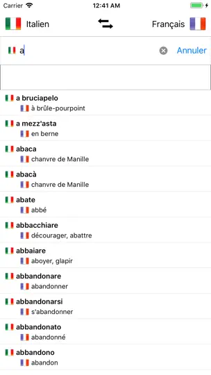 Capture d'écran de Dictionnaire Italien-Français sur iPhone 4