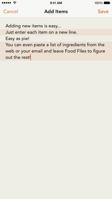 Food Files Screenshot