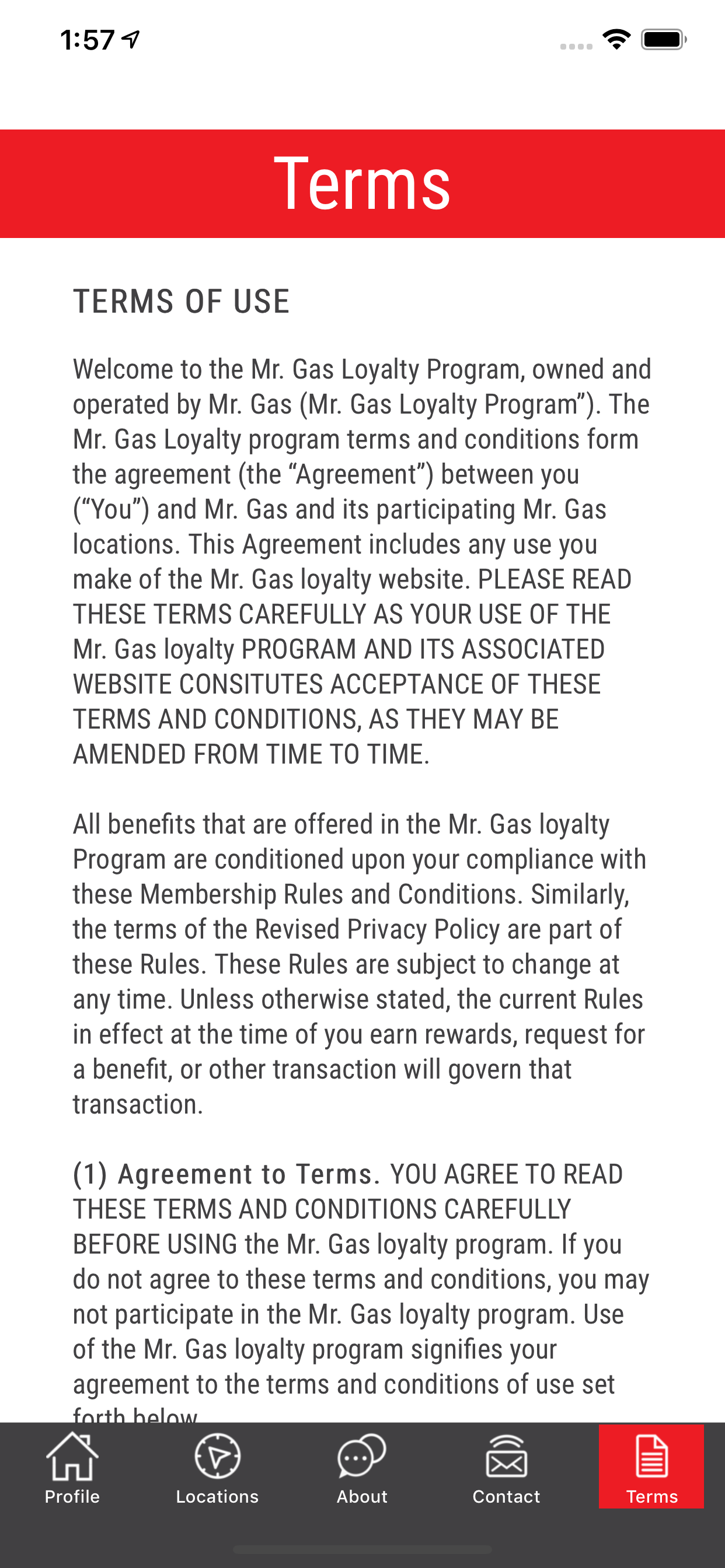 Mr. Gas Loyalty