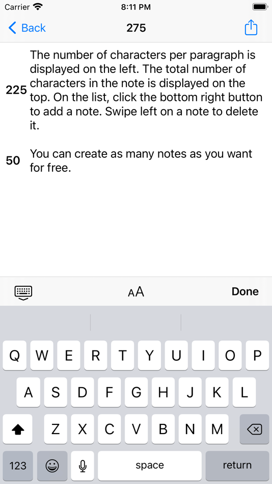 #2. Count Per Paragraph Notes (iOS) بواسطة: Osawa Shunsuke