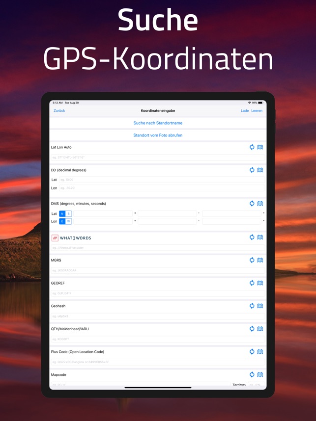 Koordinaten - GPS Formatierer im App Store