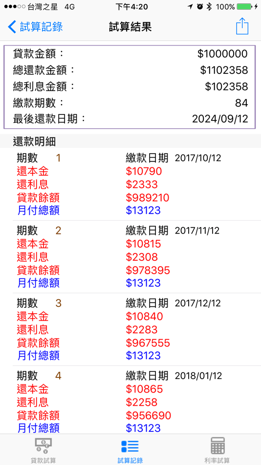 #4. 貸款計算機 (iOS) Podle: FengStyle