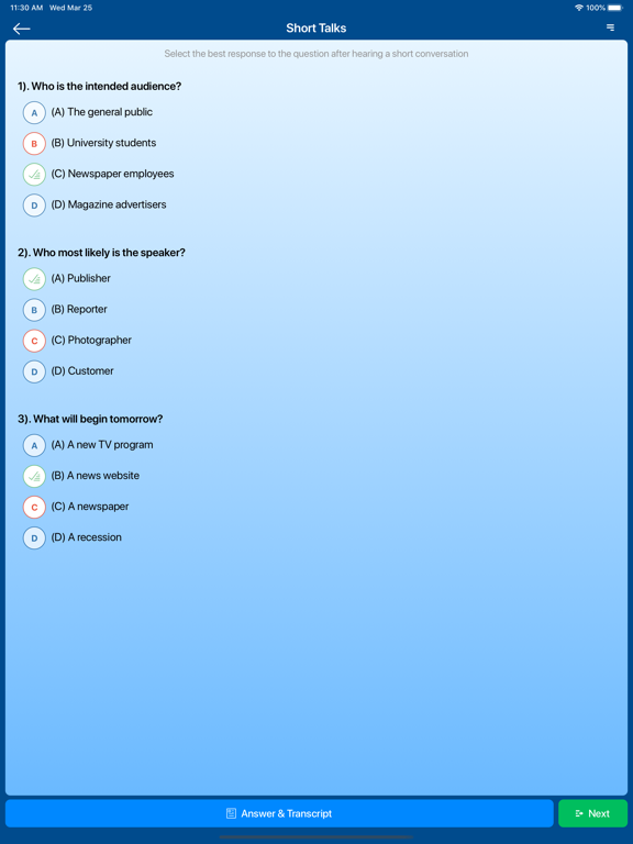 Listening for the TOEIC ® Test iPad screenshot 8 - Education app