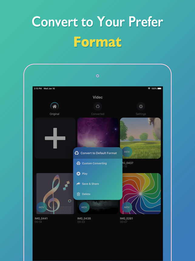 ‎Videc - Any Video Converter Screenshot