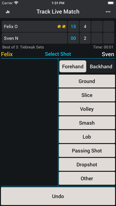 Smashpoint Tennis Tracker Screenshot
