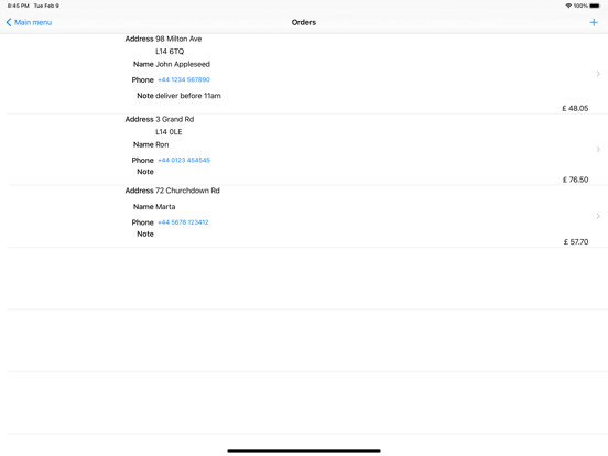 POS for Goods Delivery Service iPad screenshot
