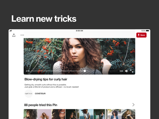 iPad Image of Pinterest