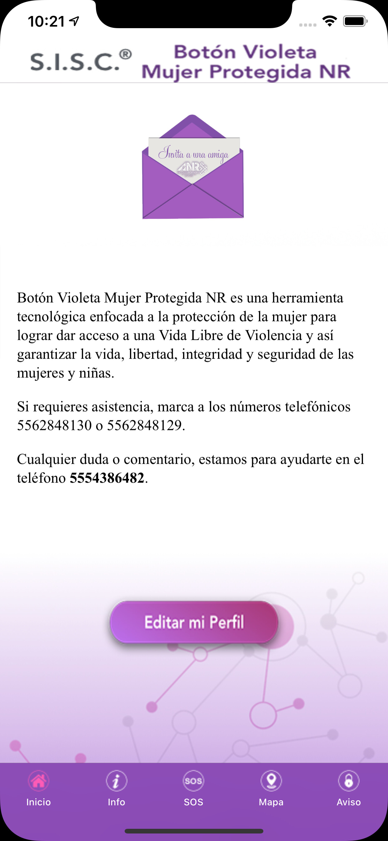 Botón Violeta Mujer Protegida screenshot 3