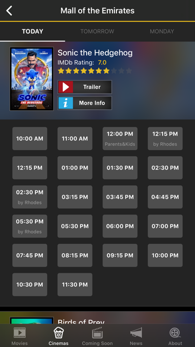 UAE Cinema Showtimes - Lite Screenshot