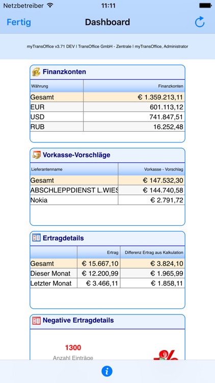 myTransOffice Dashboard