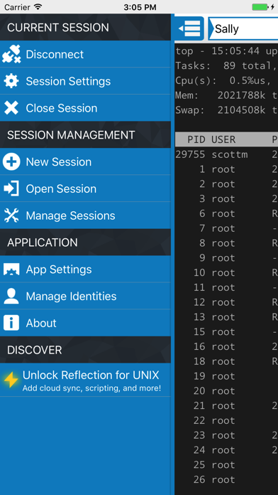 Reflection for UNIX SSH Client Screenshot