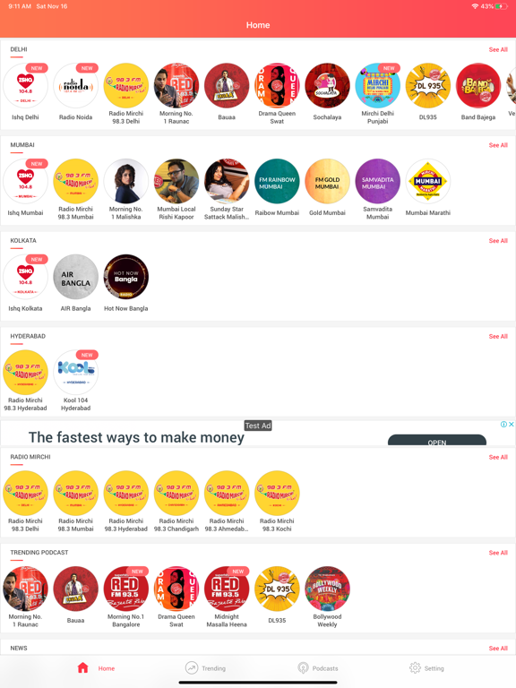 FMIndia iPad screenshot 2 - Music app