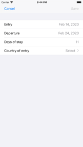 Schengen Stay Planner screenshot