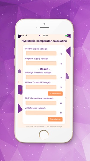 Hysteresis comparator Calc