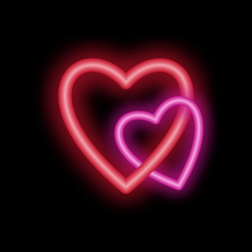 Hearts Plus Animated Neon