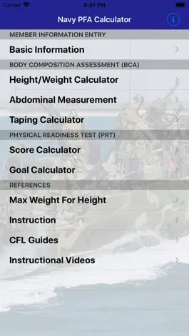 Game screenshot Navy PFA Calc mod apk