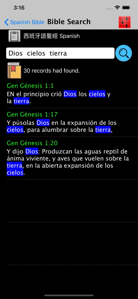 Biblia en español Spanish