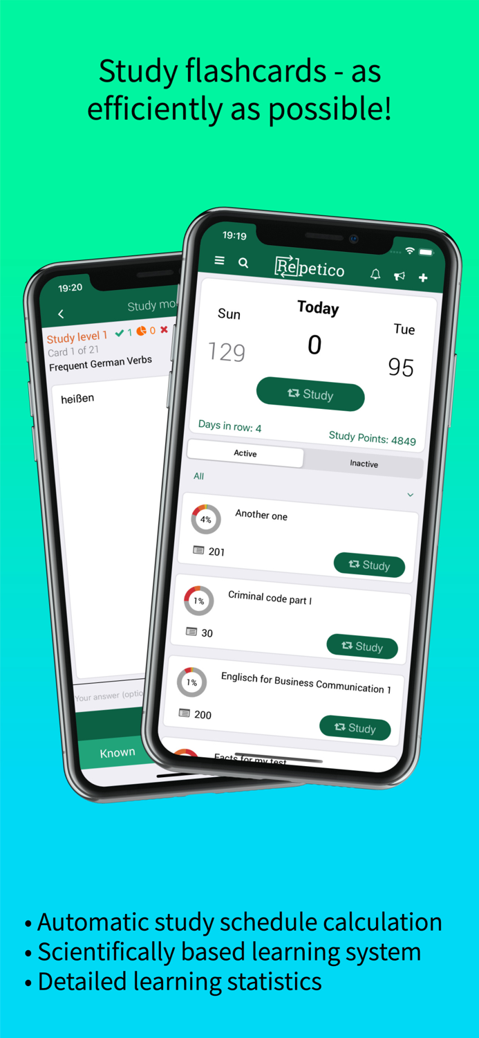 Repetico - Study flashcards
