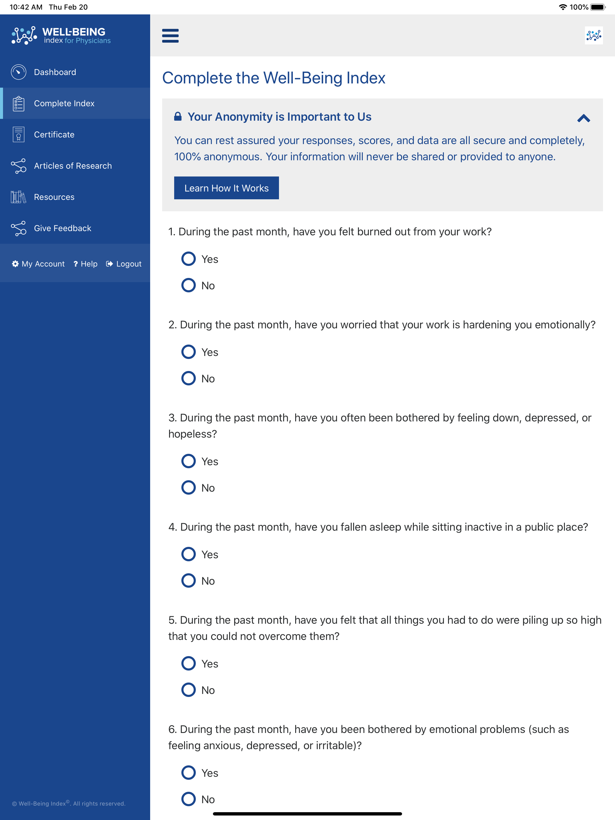 My Well-Being Index screenshot 8