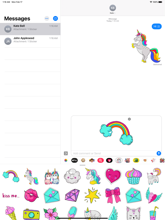 Screenshot #4 pour Unicorn Sweet Stickers Pack
