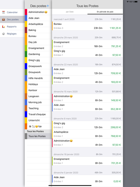 Screenshot #4 pour SalaryBook HD - Suivi du temps