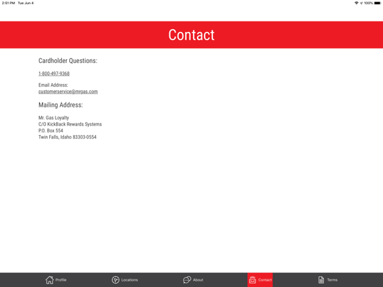 Mr. Gas Loyalty iPad screenshot 4 - Utilities app