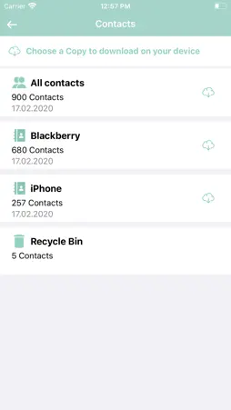 Contaker. Transfer contacts. screenshot 2